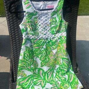 Lilly Pulitzer Green and Pink Mini Dress